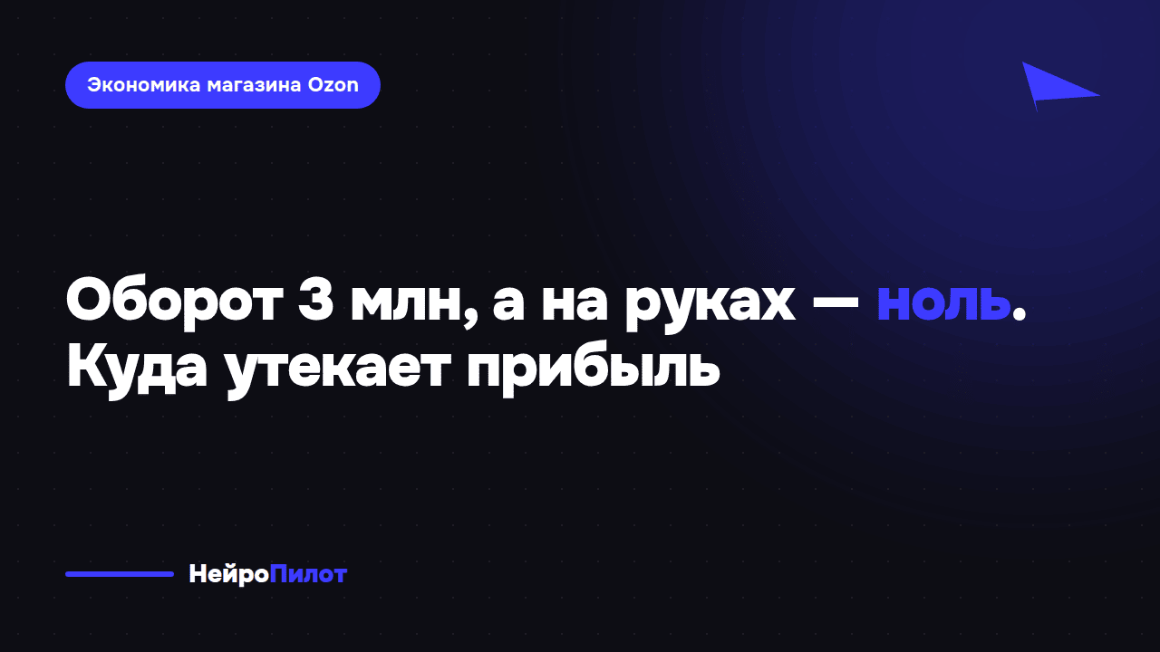 Оборот 3 миллиона, а на руках — ноль. Куда у селлера Ozon утекает прибыль